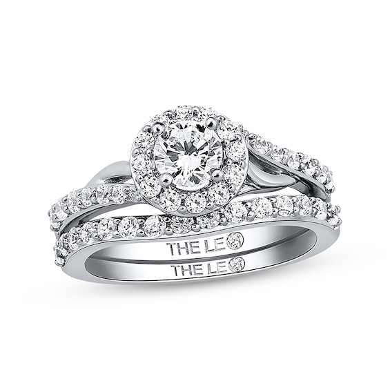 Previously Owned THE LEO Diamond Bridal Set 1 ct tw Round-cut 14K White Gold Size
