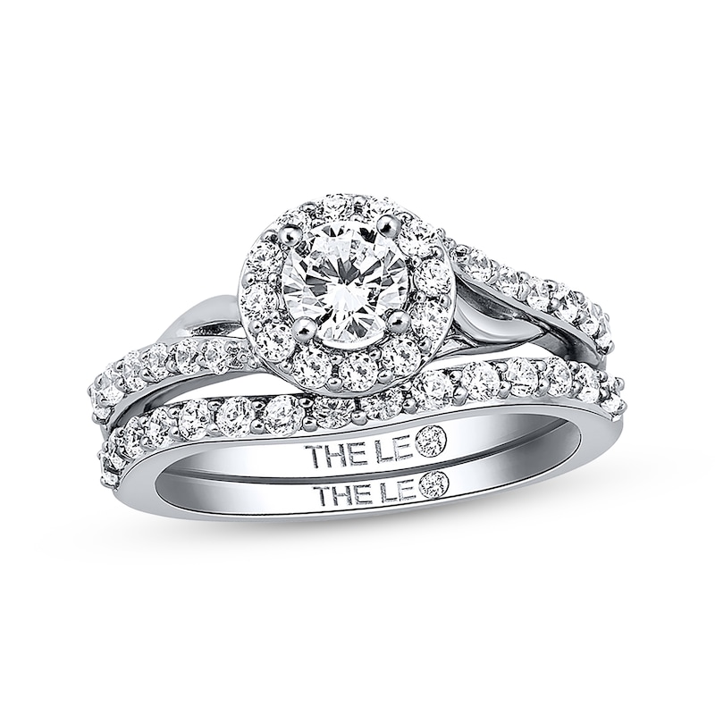 Main Image 1 of Previously Owned THE LEO Diamond Bridal Set 1 ct tw Round-cut 14K White Gold - Size 3.5