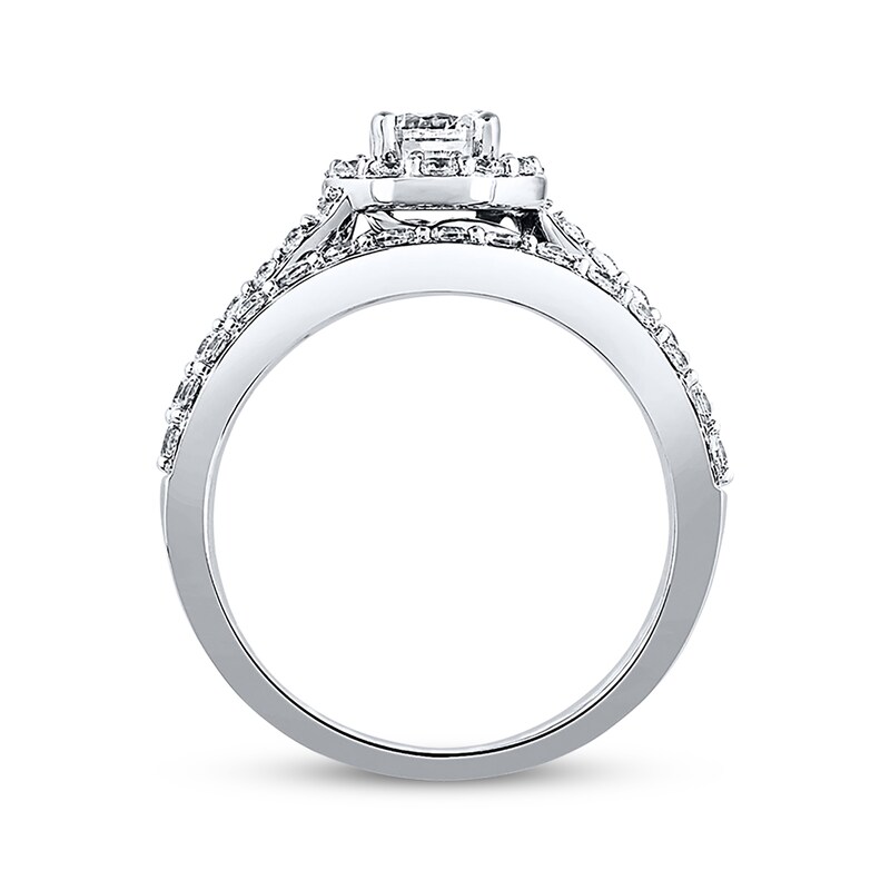 Main Image 3 of Previously Owned THE LEO Diamond Bridal Set 1 ct tw Round-cut 14K White Gold - Size 3.5