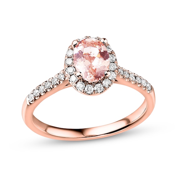 Previously Owned Morganite Engagement Ring 1/4 ct tw Diamonds 14K Rose Gold Size 10
