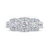 Thumbnail Image 3 of Previously Owned THE LEO Diamond Three-Stone Engagement Ring 1-1/3 ct tw Princess & Round-cut 14K White Gold - Size 8.5