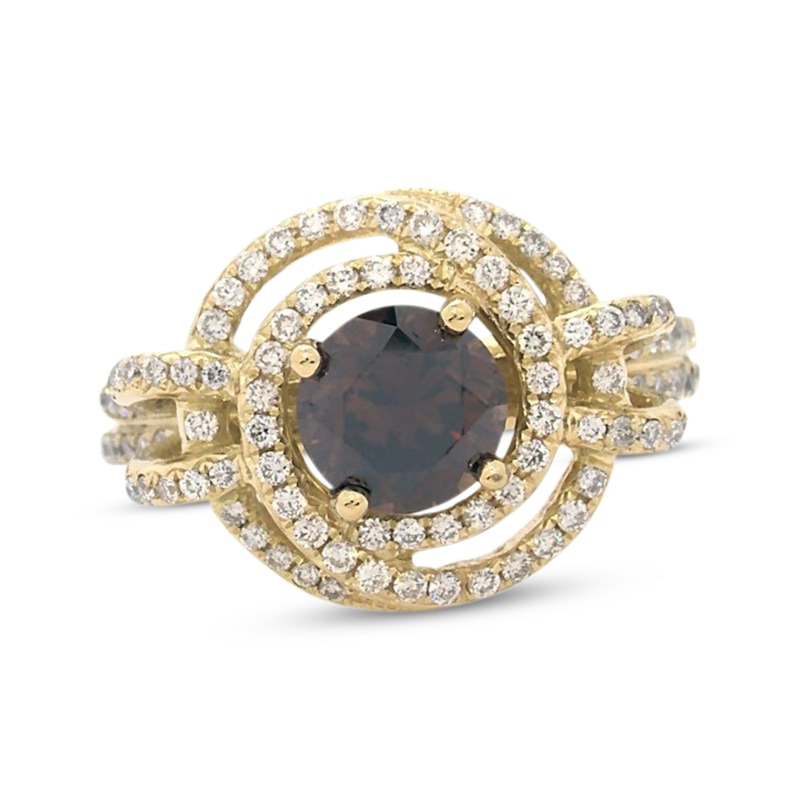 Previously Owned Le Vian Chocolate Diamond Ring 1-3/8 ct tw Round-cut 18K Honey Gold