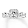 Thumbnail Image 0 of Previously Owned Diamond Engagement Ring 1-3/8 ct tw Princess/Round 14K Gold