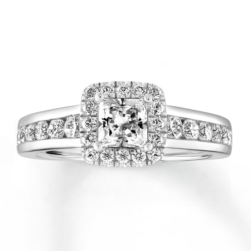 Previously Owned Diamond Engagement Ring 1-3/8 ct tw Princess/Round 14K Gold