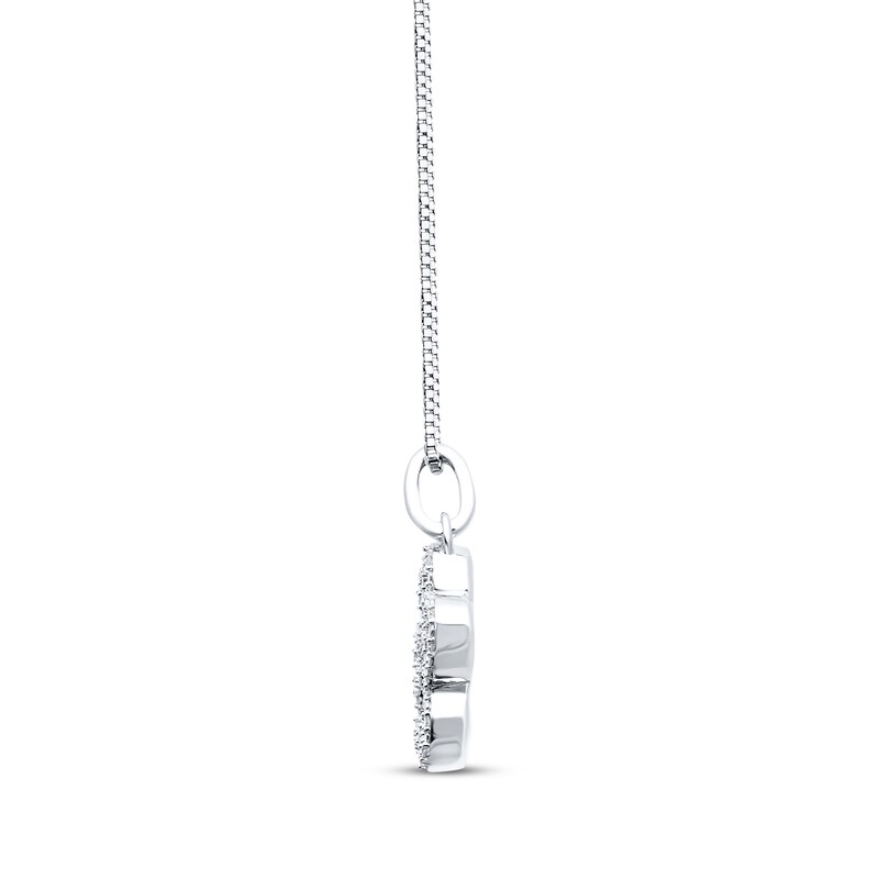 Previously Owned Round-cut Diamond Dog Paw Necklace 1/15 ct tw Sterling Silver