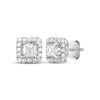 Thumbnail Image 1 of Previously Owned Princess and Round-cut THE LEO Diamond Earrings 1 ct tw 14K White Gold