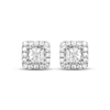Thumbnail Image 1 of Previously Owned Princess and Round-cut THE LEO Diamond Earrings 1 ct tw 14K White Gold