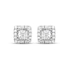 Thumbnail Image 2 of Previously Owned Princess and Round-cut THE LEO Diamond Earrings 1 ct tw 14K White Gold