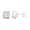 Thumbnail Image 2 of Previously Owned Princess and Round-cut THE LEO Diamond Earrings 1 ct tw 14K White Gold