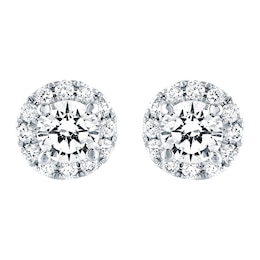 Previously Owned THE LEO Diamond Earrings 7/8 ct tw Round-cut 14K White Gold