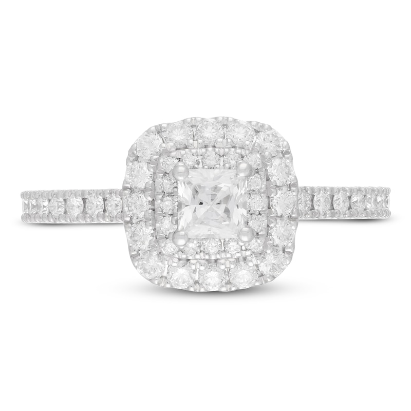 Main Image 3 of Previously Owned Neil Lane Diamond Engagement Ring 7/8 ct tw Princess/Round 14K White Gold