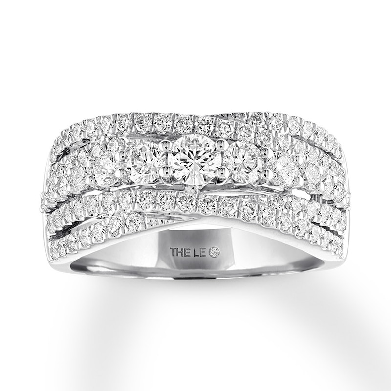 Main Image 1 of Previously Owned THE LEO Diamond Anniversary Ring 1-1/3 ct tw Round-cut 14K White Gold