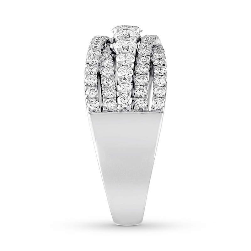 Main Image 3 of Previously Owned THE LEO Diamond Anniversary Ring 1-1/3 ct tw Round-cut 14K White Gold