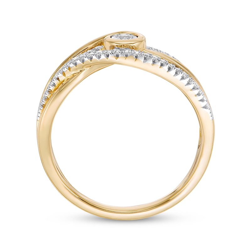 Previously Owned Interwoven Diamond Ring 1/5 ct tw Round-cut 10K Yellow Gold