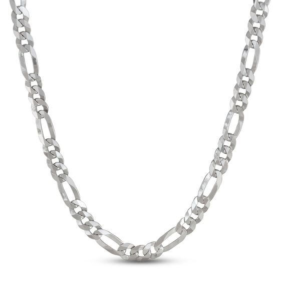Previously Owned Figaro Chain Necklace Solid Sterling Silver 24"