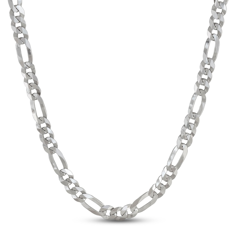 Main Image 1 of Previously Owned Figaro Chain Necklace Solid Sterling Silver 24&quot;