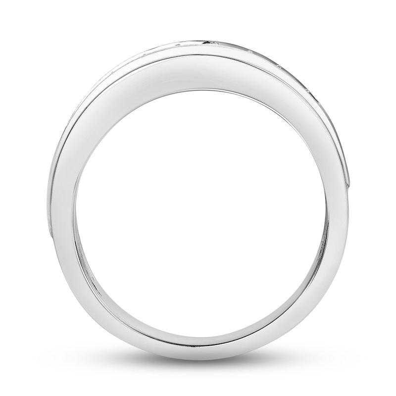 Previously Owned Men's Diamond Wedding Band 1 ct tw Round-cut 10K White Gold