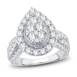 Previously Owned Diamond Engagement Ring 2 ct tw Round-Cut 10K White Gold