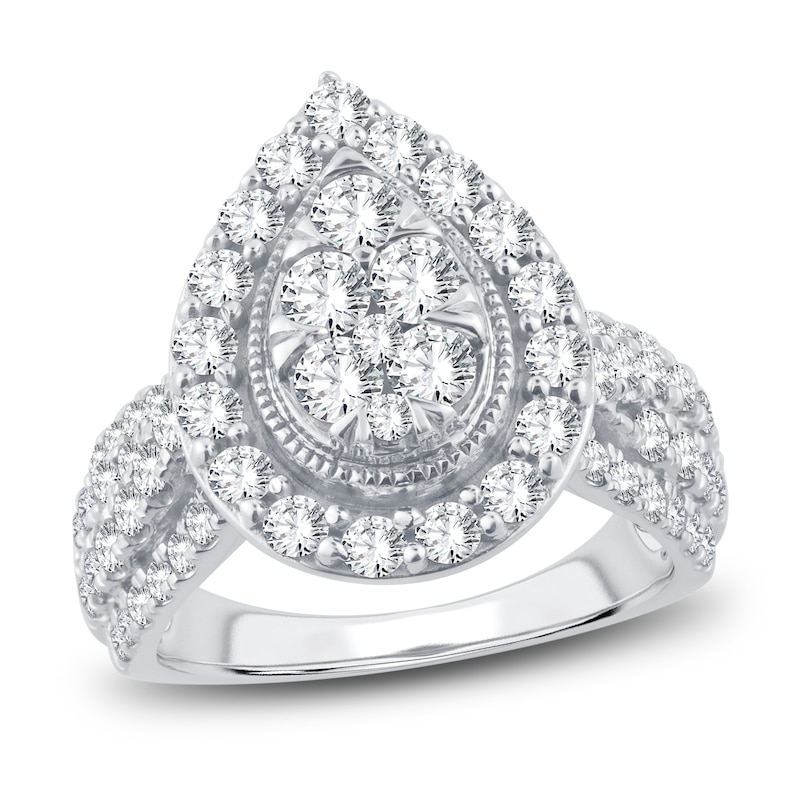 Main Image 1 of Previously Owned Diamond Engagement Ring 2 ct tw Round-Cut 10K White Gold