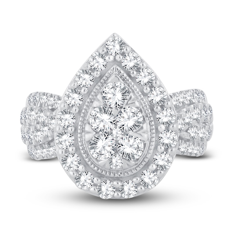 Main Image 3 of Previously Owned Diamond Engagement Ring 2 ct tw Round-Cut 10K White Gold