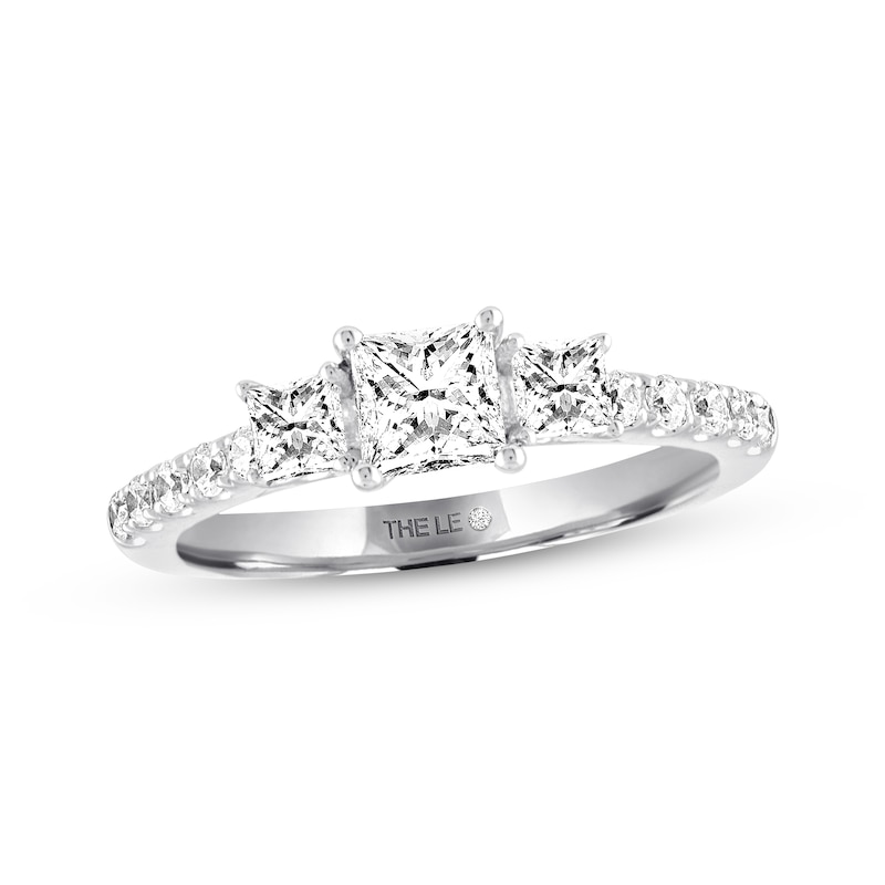 Main Image 1 of Previously Owned THE LEO Diamond Engagement Ring 7/8 ct tw Princess & Round-cut 14K White Gold