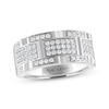 Previously Owned THE LEO Diamond Men's Wedding Band 3/4 ct tw Round-cut 14K White Gold
