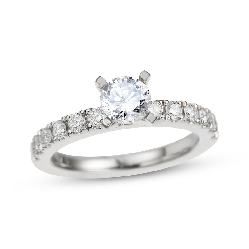 Main Image 1 of Previously Owned Diamond Engagement Ring 1-1/8 ct tw Round-cut 14K White Gold Size 11