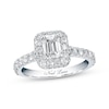 Thumbnail Image 1 of Previously Owned Neil Lane Diamond Ring 1-3/8 ct tw Emerald & Round-cut 14K White Gold - Size 9.5