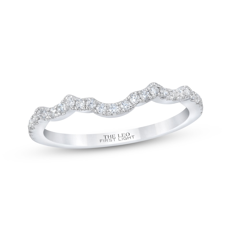 Previously Owned THE LEO First Light Diamond Wedding Band 1/5 ct tw Round-cut 14K White Gold