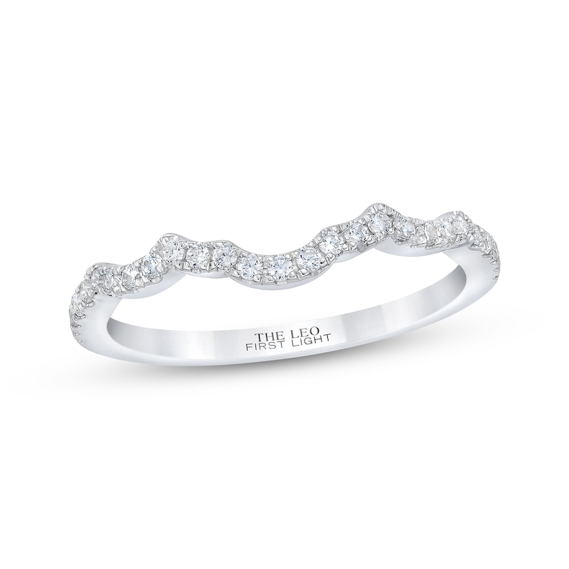 Main Image 1 of Previously Owned THE LEO First Light Diamond Wedding Band 1/5 ct tw Round-cut 14K White Gold