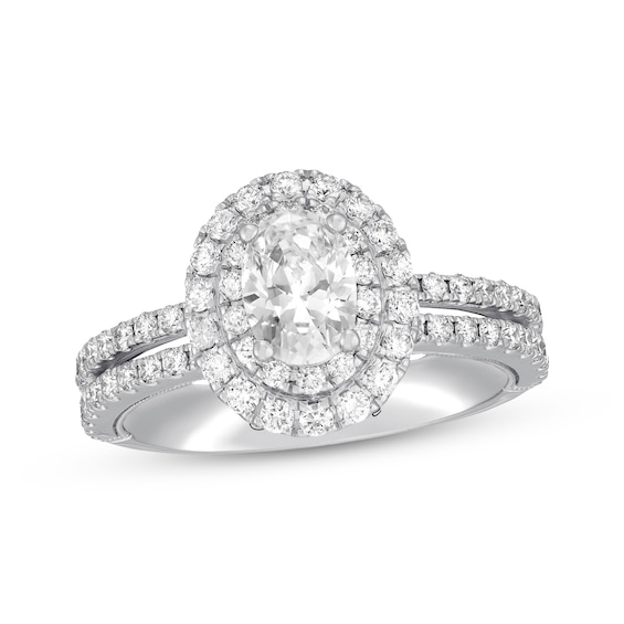 Previously Owned Neil Lane Oval Diamond Engagement Ring 1-3/4 ct tw 14K White Gold Size