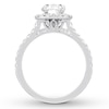 Previously Owned Neil Lane Engagement Ring 2-1/8 ct tw Oval & Round-cut Diamonds 14K White Gold