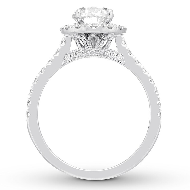 Main Image 2 of Previously Owned Neil Lane Engagement Ring 2-1/8 ct tw Oval & Round-cut Diamonds 14K White Gold Size 7