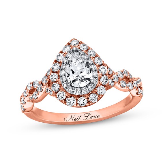 Previously Owned Neil Lane Pear-Shaped Diamond Engagement Ring 1-1/8 ct tw 14K Two-Tone Gold Size 5