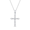 Previously Owned Diamond Cross Necklace 1/2 ct tw Round-cut 10K White Gold 18"