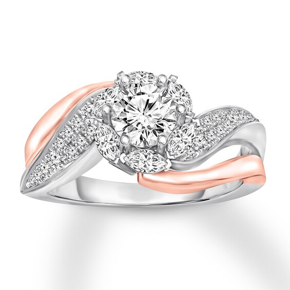 Previously Owned Diamond Engagement Ring 3/4 ct tw Round-cut 14K Two-Tone Gold