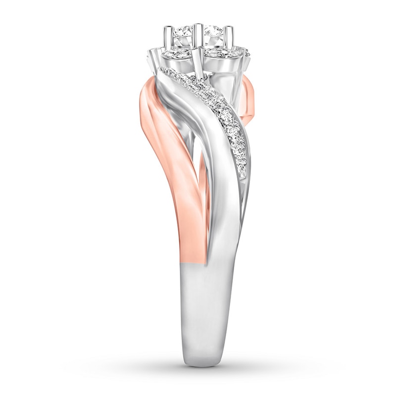 Main Image 3 of Previously Owned Diamond Engagement Ring 3/4 ct tw Round-cut 14K Two-Tone Gold