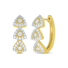 Previously Owned Diamond Hoop Earrings 1/2 ct tw Round-cut 10K Yellow Gold