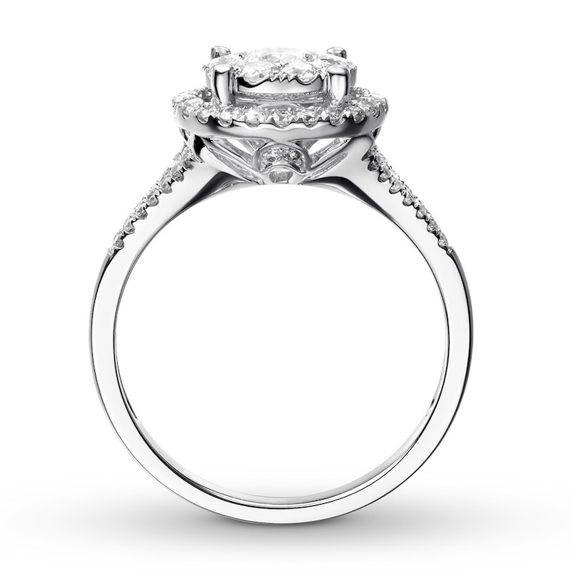 Previously Owned Diamond Engagement Ring 7/8 ct tw Round-cut 14K White Gold