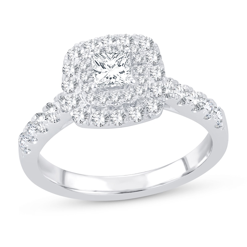 Previously Owned Diamond Engagement Ring 1 ct tw Princess/Round 14K White Gold