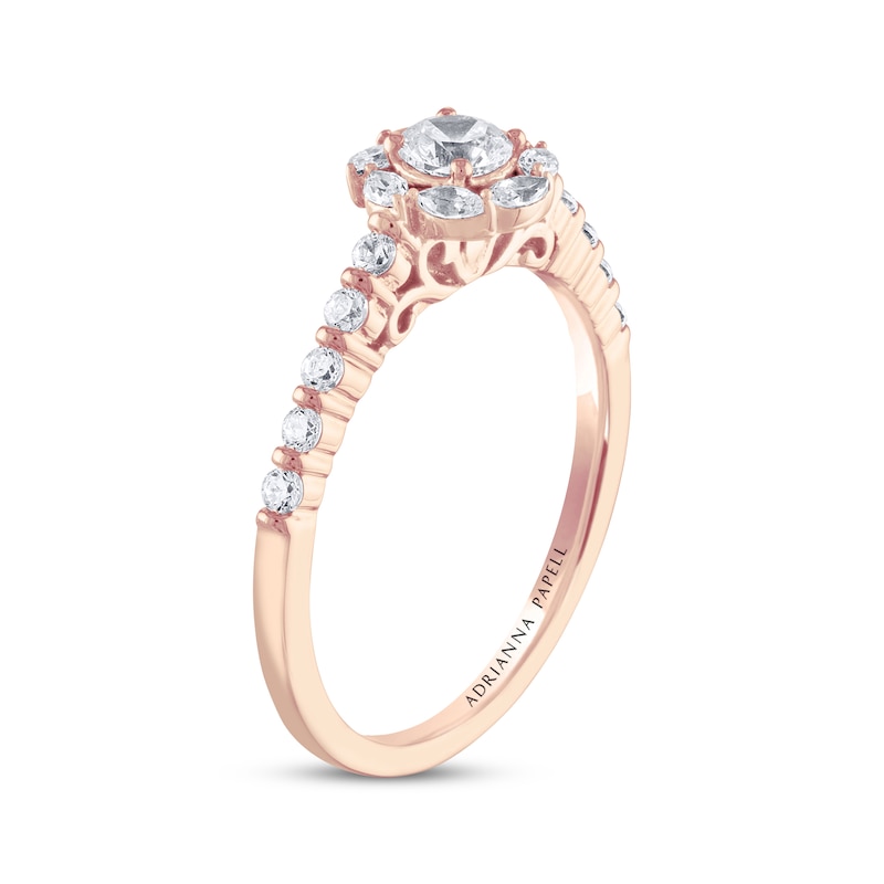 Previously Owned Adrianna Papell Diamond Engagement Ring 5/8 ct tw Round & Marquise 14K Rose Gold