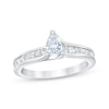 Previously Owned Diamond Engagement Ring 1 ct tw Pear & Princess 14K White Gold