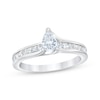 Thumbnail Image 1 of Previously Owned Diamond Engagement Ring 1 ct tw Pear & Princess 14K White Gold