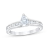 Thumbnail Image 0 of Previously Owned Diamond Engagement Ring 1 ct tw Pear & Princess 14K White Gold