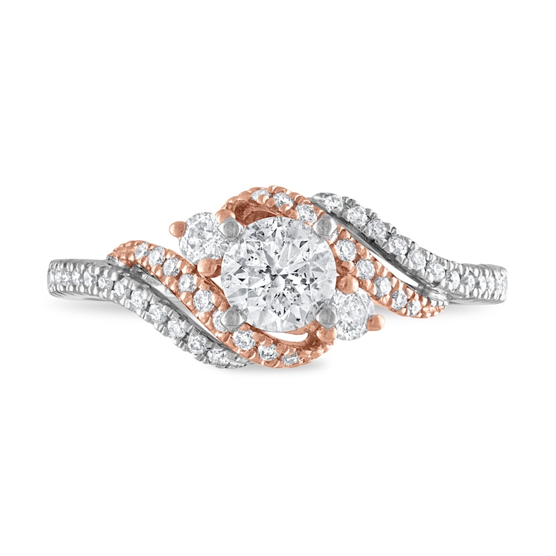 Previously Owned Diamond Engagement Ring 3/4 ct tw Round-cut 14K Two-Tone Gold