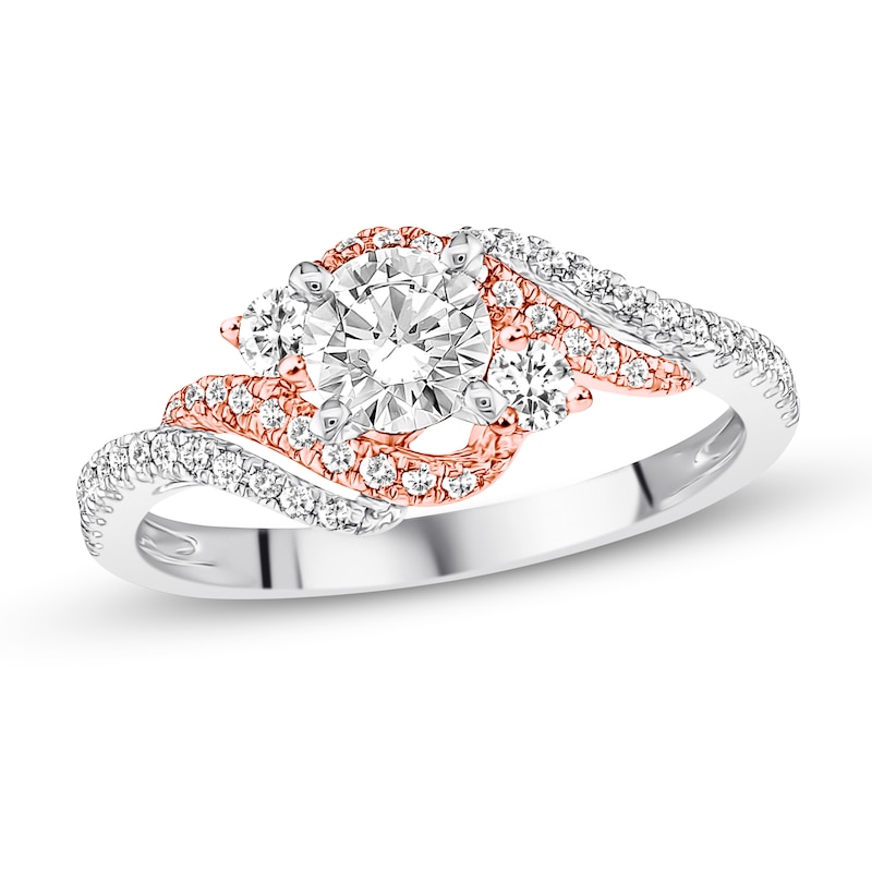 Previously Owned Diamond Engagement Ring 3/4 ct tw Round-cut 14K Two-Tone Gold