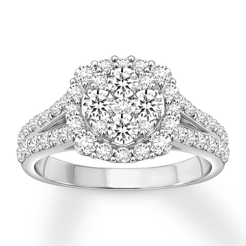 Main Image 1 of Previously Owned Diamond Engagement Ring 2 ct tw Round-cut 14K White Gold