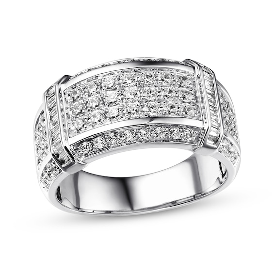 Previously Owned Men's Diamond Band 1-1/2 ct tw Round-cut 10K White Gold