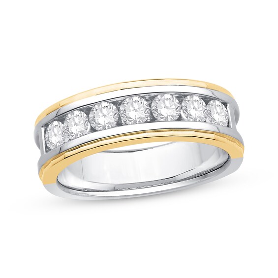 Previously Owned Men’s Diamond Wedding Band 1 ct tw Round-cut 14K Two-Tone Gold Size 10