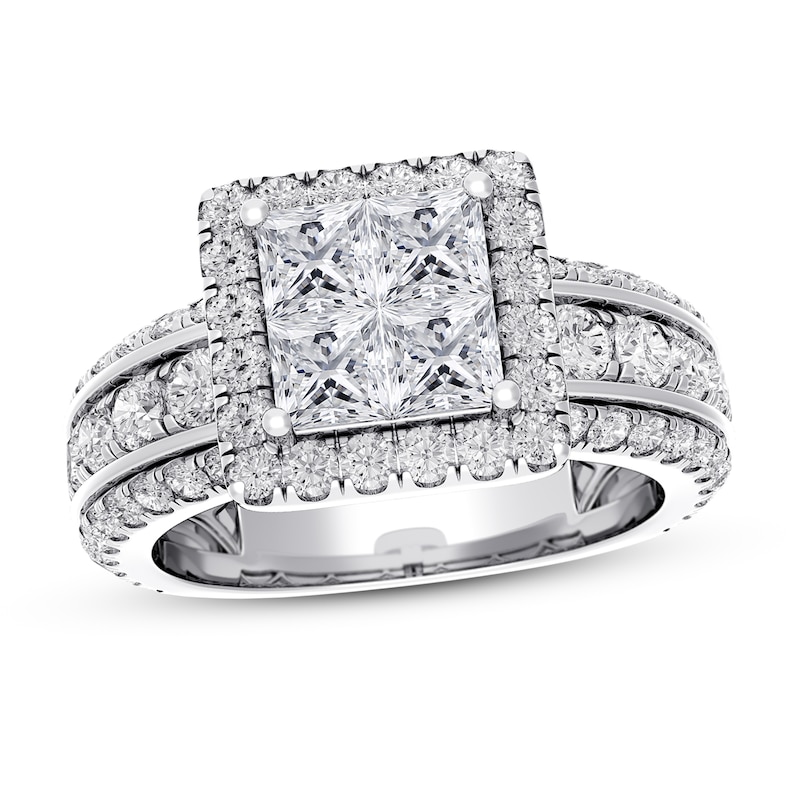 Previously Owned Diamond Engagement Ring 2 ct tw Princess/Round 14K White Gold